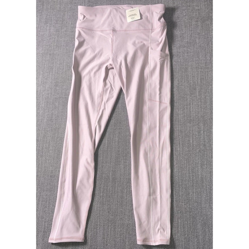Fabletics High Waist Cold Weather Pocket Leggings Womens Large Pink LG2045796